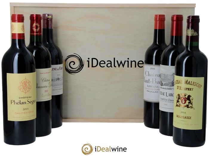 iDealwine caisse bois 6 grands vins rouges bordeaux
