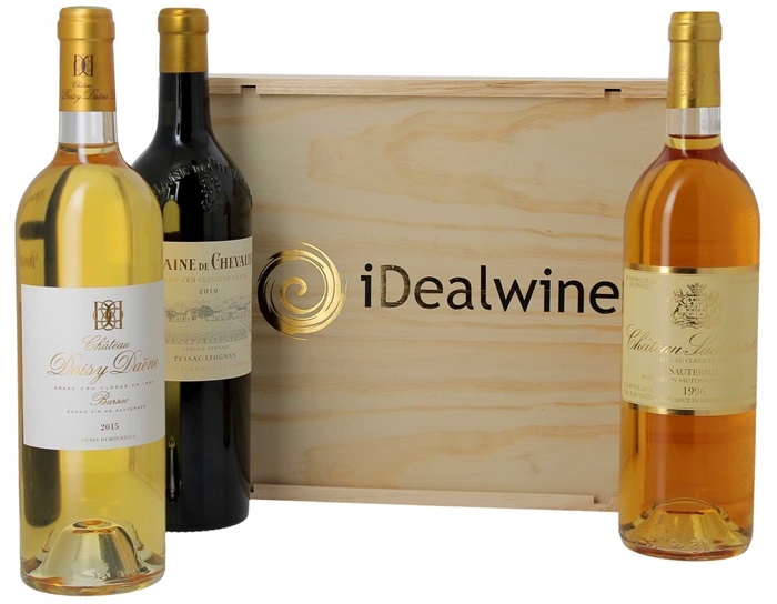 iDealwine caisse bois 3 grands vins blancs bordeaux