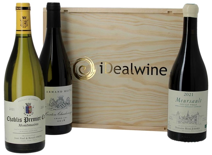 iDealwine caisse bois 3 grands vins blancs bourgogne